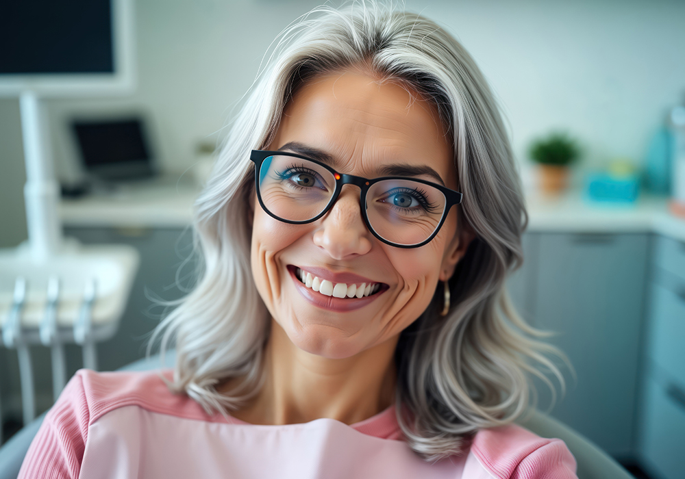 Patient smiling after dental implant treatment at an affordable clinic